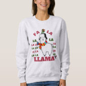 キュートなクリスマスおもしろいギフトFa La La Llamaユーモア スウェットシャツ (正面)