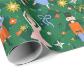 キュートなクリスマスくるみクラッカーバレリーナマウスの弓 ラッピングペーパー (ロールコーナー)