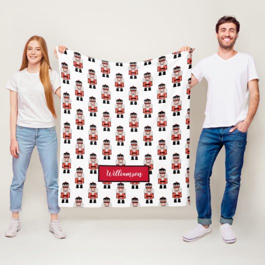 キュートなクリスマスくるみ割りパターンフリースブランケット フリースブランケット (インサイチュ)