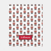 キュートなクリスマスくるみ割りパターンフリースブランケット フリースブランケット (正面)