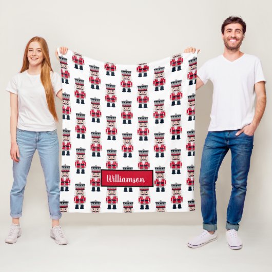 キュートなクリスマスくるみ割りパターンフリースブランケット フリースブランケット (インサイチュ)