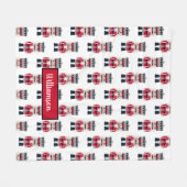 キュートなクリスマスくるみ割りパターンフリースブランケット フリースブランケット (正面(横))