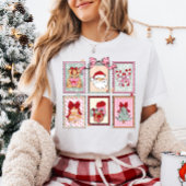 キュートなクリスマスのコケットフレーム Tシャツ
