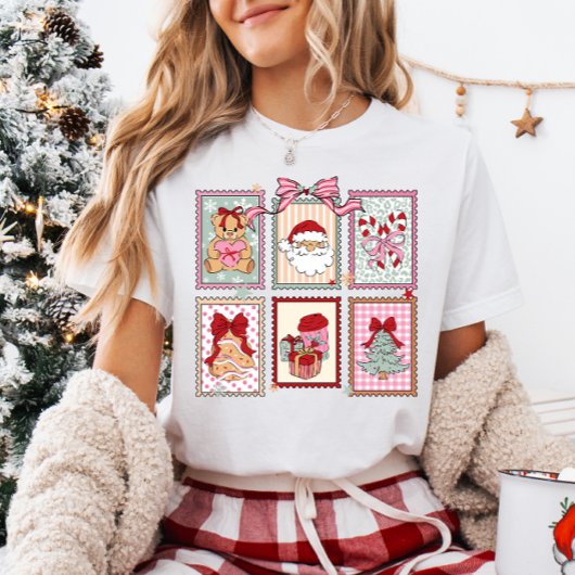 キュートなクリスマスのコケットフレーム Tシャツ