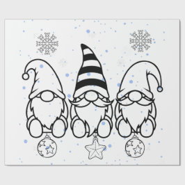 キュートなクリスマスのノーム ホリデー デザイン ラッピングペーパー