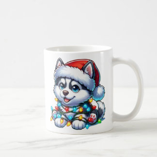 キュートなクリスマスのハスキー・マグカップ コーヒーマグカップ