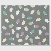 キュートなクリスマスのミッテンス冬のパターン ラッピングペーパー (フラット)