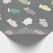 キュートなクリスマスのミッテンス冬のパターン ラッピングペーパー (角)