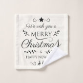 キュートなクリスマスのミニマルなドードルタオル風呂セット バスタオルセット (ウォッシュタオル)