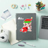 キュートなクリスマスの妖精のエルフ シール (iPadカバー)