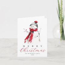 キュートなクリスマスの水彩画の雪だるま