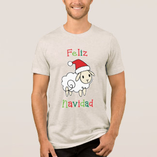 キュートなクリスマスの羊 - Feliz Navidad トライブレンドTシャツ