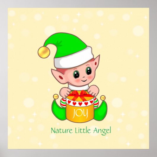 キュートなクリスマスの自然の天使のようなエルフ ポスター (正面)