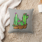 キュートなクリスマスの開花サボテンの多肉植物 クッション (ブランケット)