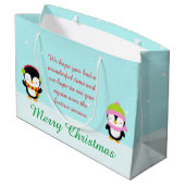 キュートなクリスマスウィンターペンギンと木ありがとう ラージペーパーバッグ (裏面アングル)