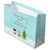 キュートなクリスマスウィンターペンギンと木ありがとう ラージペーパーバッグ (正面アングル)