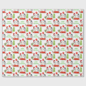 キュートなクリスマスウォーターカラーペンギン ラッピングペーパー (フラット)