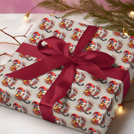 キュートなクリスマスエルフのフェスティブなレターQ ラッピングペーパー
