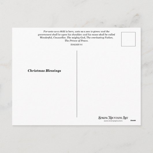 キュートなクリスマスカロルネズミクリスチャンカスタムフォト シーズンポストカード (裏面)