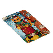 キュートなクリスマスカロル歌手キャットマグネット マグネット (右側)