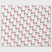 キュートなクリスマスガールとギフト ラッピングペーパー (フラット)