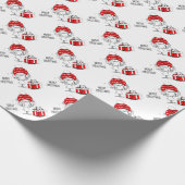 キュートなクリスマスガールとギフト ラッピングペーパー (角)