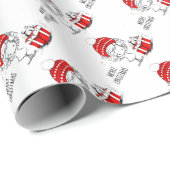 キュートなクリスマスガールとギフト ラッピングペーパー (ロールコーナー)