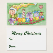 キュートなクリスマスキャタピラートレインとプレゼント (正面&裏面)