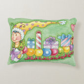 キュートなクリスマスキャタピラートレインとプレゼント アクセントクッション (裏面)