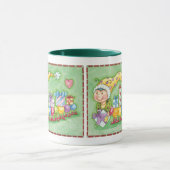 キュートなクリスマスキャタピラートレインとプレゼント マグカップ (中央)