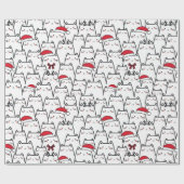 キュートなクリスマスキャットラッピング紙 ラッピングペーパー (フラット)