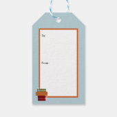 キュートなクリスマスキャット、ギフトボックスブルー ギフトタグ (裏面)