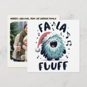 キュートなクリスマスキャロル "fa la fluff" シーズンカード (正面/裏面)
