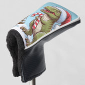 キュートなクリスマスキャンディの恐竜 ゴルフヘッドカバー (3/4 正面)