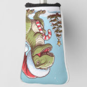 キュートなクリスマスキャンディの恐竜 ゴルフヘッドカバー (回転90)