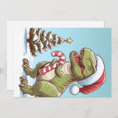 キュートなクリスマスキャンディの恐竜 シーズンカード (正面/裏面)