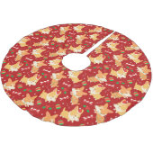 キュートなクリスマスコーギー ブラッシュドポリエステルツリースカート (アングル)