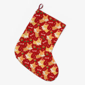 キュートなクリスマスコーギー ラージクリスマスストッキング (正面 (吊り時))