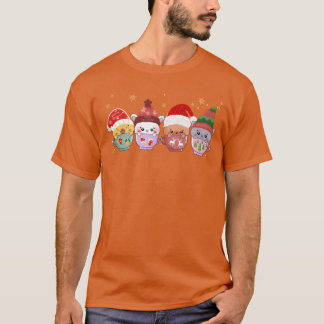 キュートなクリスマスコーヒークリスマスギフトレトロ Tシャツ
