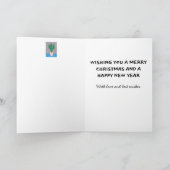 キュートなクリスマスサボテン縁ど、ピンク、あなたの挨拶 カード (内部)