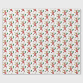 キュートなクリスマスサンタのトナカイ遊のスピックボール ラッピングペーパー (フラット)