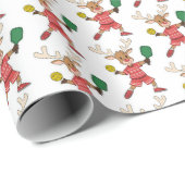 キュートなクリスマスサンタのトナカイ遊のスピックボール ラッピングペーパー (ロールコーナー)