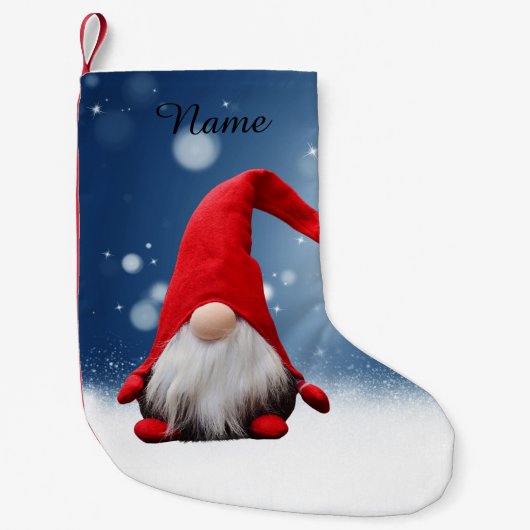 キュートなクリスマスサンタスノースター スモールクリスマスストッキング (正面)