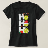 キュートなクリスマスサンタテニス愛好家 Tシャツ (デザイン正面)
