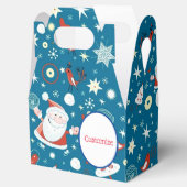 キュートなクリスマスサンタパターン切り妻 フェイバーボックス (オープン)