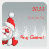 キュートなクリスマスサンタ スクエアシール (正面)