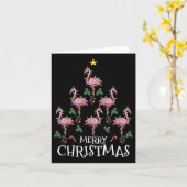 キュートなクリスマスシャツ女性子供たち女の子フラミンゴトル カード (黄色い花)