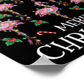 キュートなクリスマスシャツ女性子供たち女の子フラミンゴトル ポスター (角)