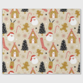 キュートなクリスマスシンボルシームレスパターン ラッピングペーパー (フラット)