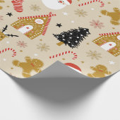 キュートなクリスマスシンボルシームレスパターン ラッピングペーパー (角)